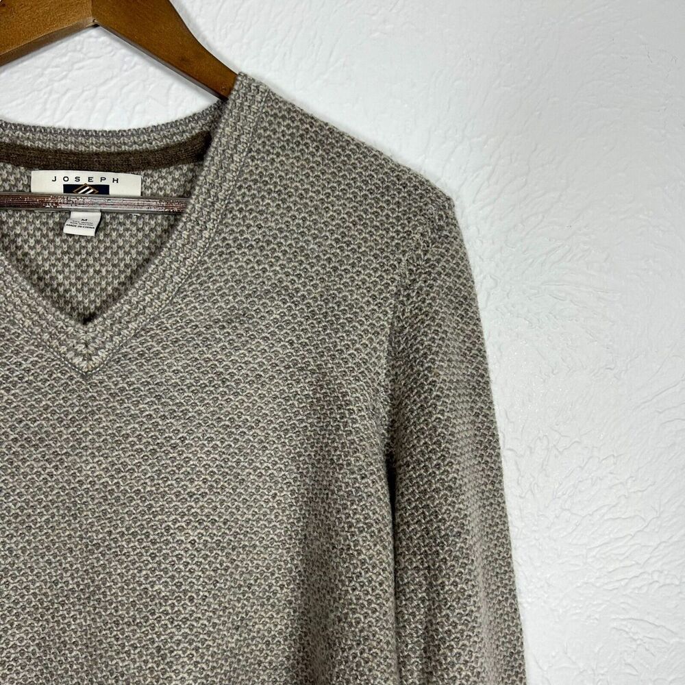 Joseph Abboud Gray Waffle Knit Long Sleeve Wool Nylon Sweater Size Medium - Picture 2 of 10